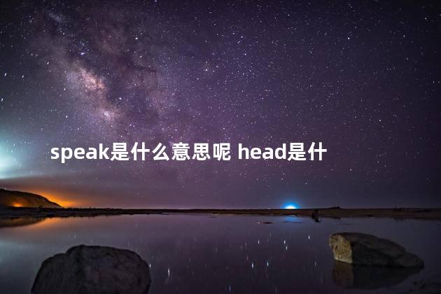 speak是什么意思呢 head是什么意思